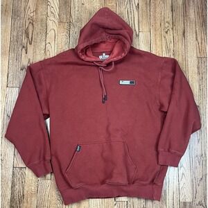 All American Roughneck Heavyweight Sweatshirt Red AAR Hoodie Fleece Sz Large